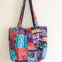 Large Colourful Sari Patchwork Cotton Tote Bags, Fair Trade, thumbnail 5 of 8