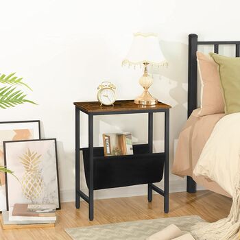 Narrow Side Bedside Table End Table With Black Sling, 3 of 7