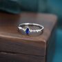 Vintage Inspired Sapphire Blue Cz Ring, thumbnail 3 of 10