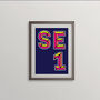 Se1 London Postcode Neon Typography Print, thumbnail 3 of 4
