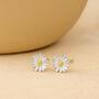 Sterling Silver April Birth Flower Daisy Stud Earrings, thumbnail 2 of 3
