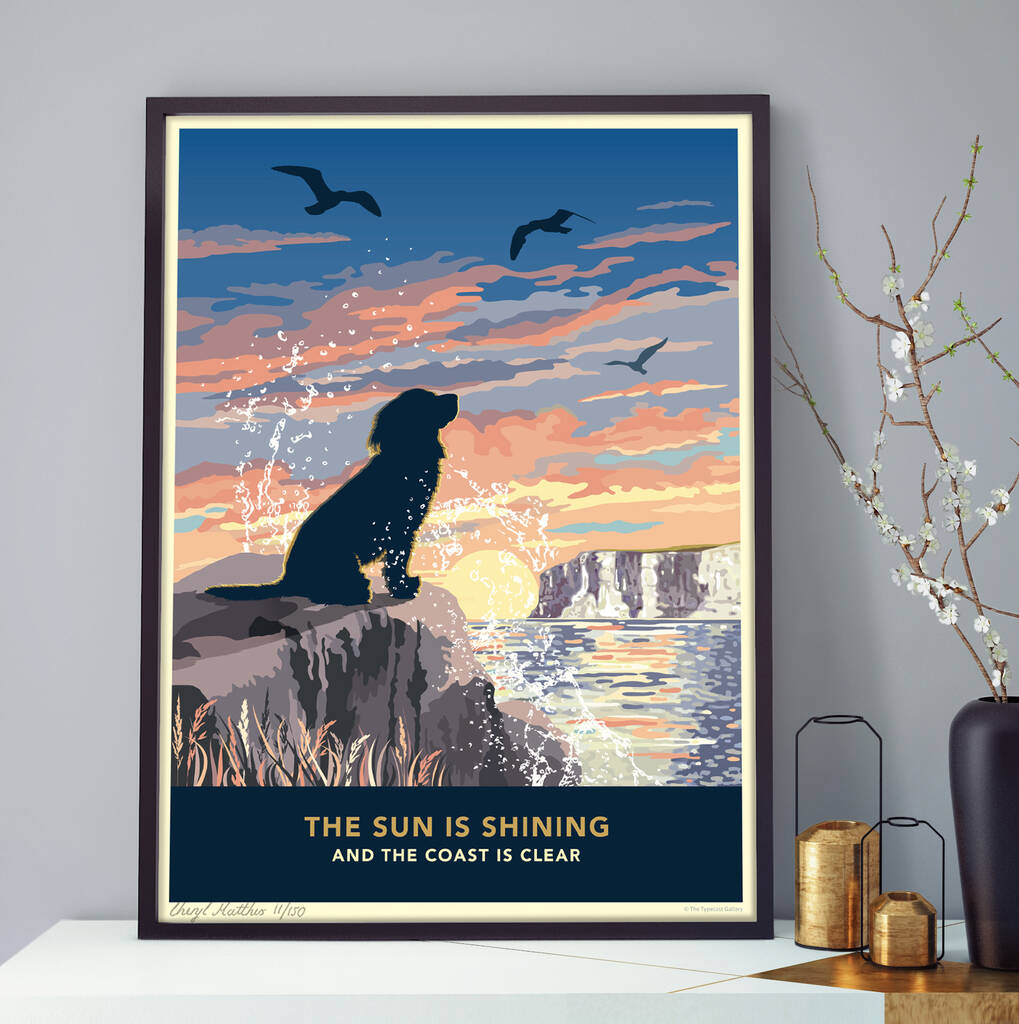 Coastal Spaniel Print. Limited Edition Dog Lover’s Gift, 1 of 12