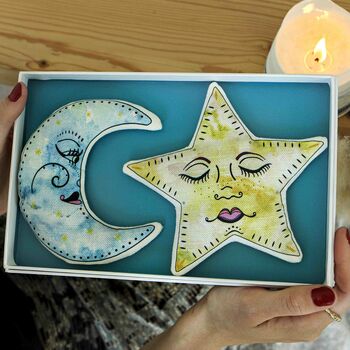 Star And Moon Heated Hand Warmer Winter Gift Box Set, 3 of 5