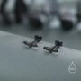 Extra Tiny Bat Stud Earrings In Sterling Silver, thumbnail 7 of 12