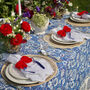 Elizabeth Blue And White Block Print Tablecloth, thumbnail 2 of 10