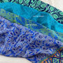 Fair Trade Recycled Sari Hair Neck Scarf Square 55cm, thumbnail 7 of 7