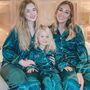 Special Offer! Women's Personalised Christmas Emerald Silky Satin Pj, thumbnail 6 of 7