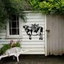 Rusted Metal Cow Garden Decor Cow With Flowers Art, thumbnail 1 of 11