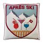 Embroidered Après Ski Cocktails Cushion, thumbnail 2 of 2