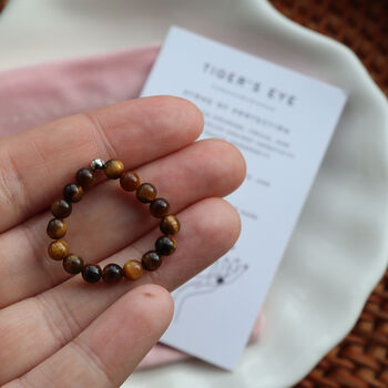 Tiger’s Eye Thumb Ring With Pouch And Info Card, 2 of 6