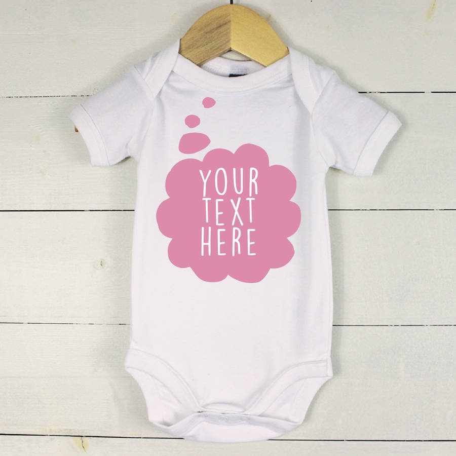 Baby's Thoughts Personalised Babygrow By Lovetree Design