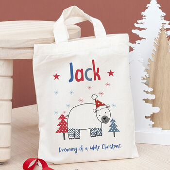 Personalised Natural Christmas Party Bag, 2 of 6