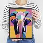 Graphic Elephant Illustration Art Print, thumbnail 4 of 4