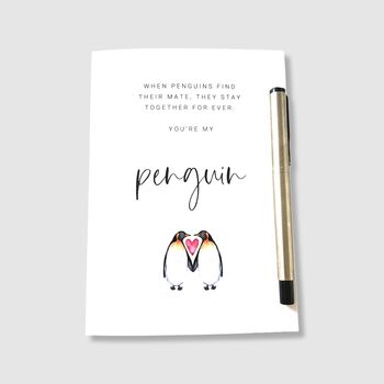 Anniversary Card Valentines Card You're My Penguin, 2 of 6