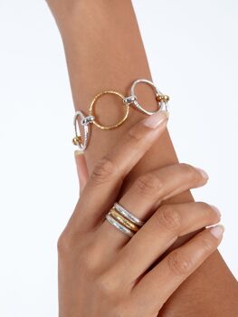 Triple Band Hula Ring Mixed Metals, 3 of 11