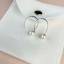 Sterling Silver Pearl Drop Hoop Earrings, thumbnail 4 of 5