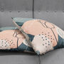 Cushion Cover With Pink And Blue Grey Abstract Rose, thumbnail 4 of 7