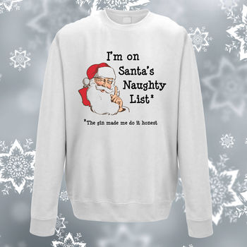I'm On Santa's Naughty List Adult Christmas Sweatshirt, 3 of 7