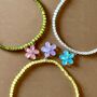 Colourful Beaded Flower Charm Necklace, thumbnail 2 of 3
