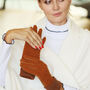 Teddy Mix Stretchy Suede Fabric Touch Screen Gloves, thumbnail 1 of 9
