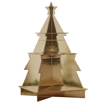 Gold 3D Tree Shaped Christmas Treat Stand Party Decoration, 2 of 2