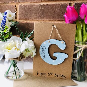 Personalised 5th Birthday Letter Wooden Keepsake Card, 3 of 4