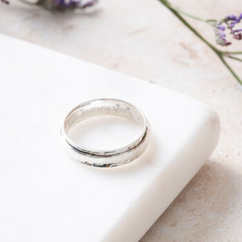 Personalised Dainty Sterling Silver Spinner Ring, 8 of 12