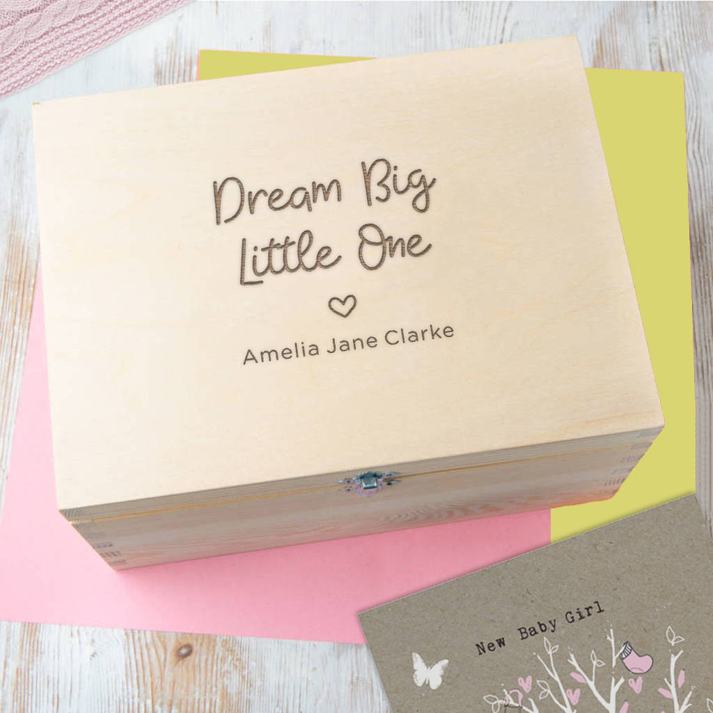 personalised baby girl keepsake box / memory box by dust and things