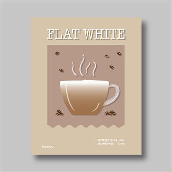 Flat White Coffee Print Three Colour Options, 4 of 6