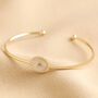Pressed Birth Flower Bangle In Gold Plating, thumbnail 7 of 12