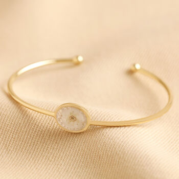 Pressed Birth Flower Bangle In Gold Plating, 7 of 12