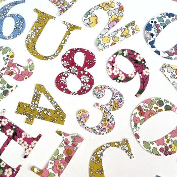Liberty Print Applique Letters And Numbers Five Sizes, 2 of 4