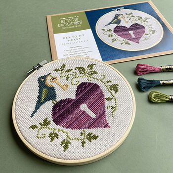 Key To My Heart Cross Stitch Embroidery Kit, 3 of 4