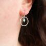 Turquoise Disc Circle Earrings, thumbnail 3 of 4