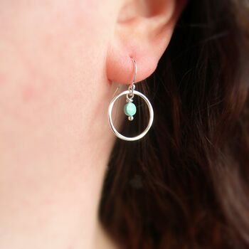 Turquoise Disc Circle Earrings, 3 of 4