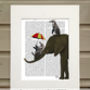 Elephant And Penguins Book Print Framded Or Unframed, thumbnail 2 of 8