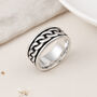 Men’s Personalised Oxidised Sterling Silver Chain Spinner Ring – 8mm, thumbnail 4 of 10