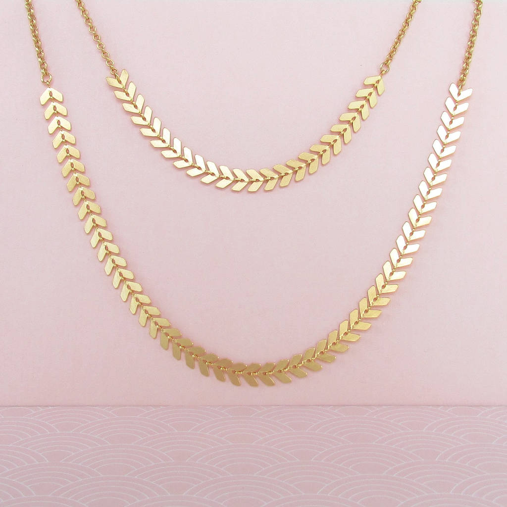 layered gold necklace set by misskukie