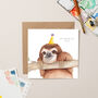 Sloth Looking For Cake Birthday Card, thumbnail 1 of 2