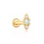14k Solid Gold Opal And Topaz Labret Earring, thumbnail 1 of 6