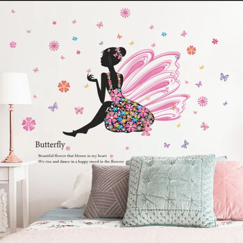 Fairy Girl Butterflies Wall Vinyl Decor, Two Designs, 9 of 10