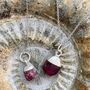 July Birthstone Necklace, Ruby, Silver Plated, thumbnail 2 of 8