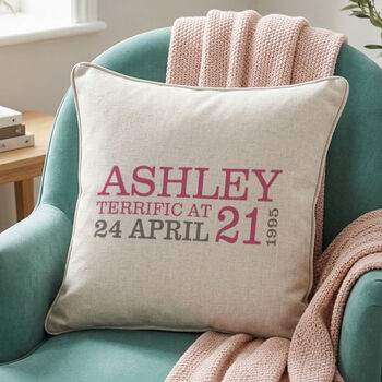 Personalised 21st Birthday Cushion, 5 of 11
