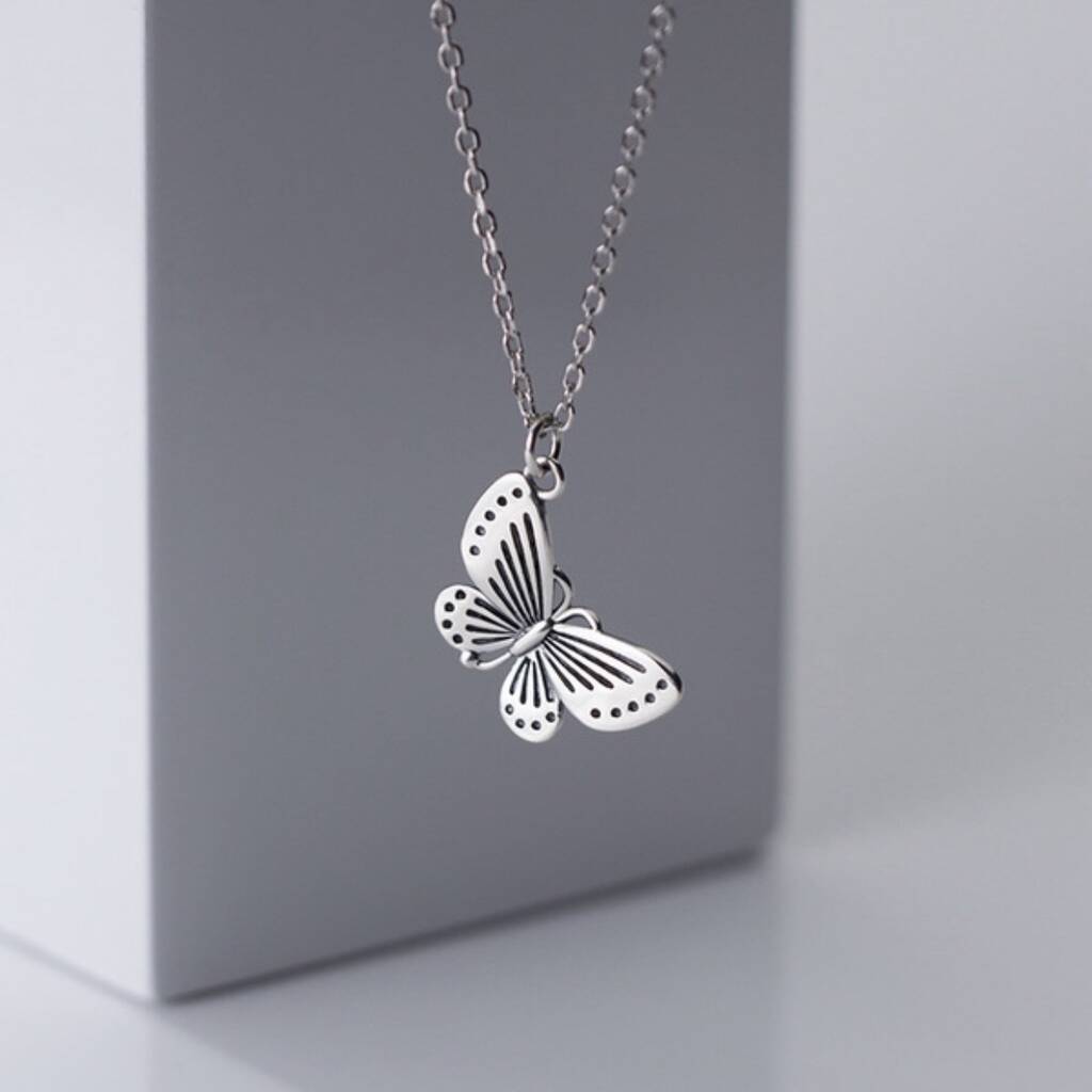 Sterling Silver Butterfly Pendant Necklace By My Posh Shop ...