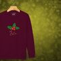 Glittery Holly Personalised Christmas Jumper Sweatshirt For Girls And Boys, thumbnail 1 of 10