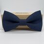 Irish Linen Bow Tie In Dark Navy, thumbnail 1 of 2