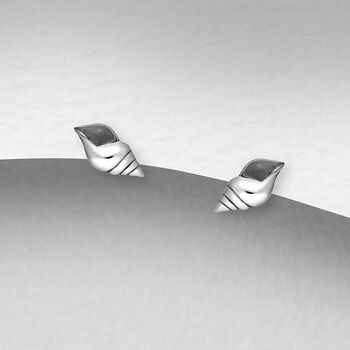 Sterling Silver Seashell Stud Earrings, 2 of 4