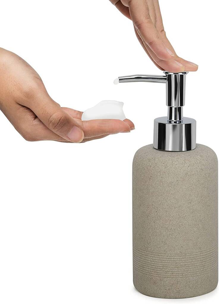 Six Pieces Beige Bathroom Accessories Set By Momentum