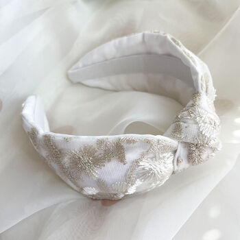 Bridal Lace Knot Headband, 5 of 7