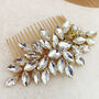 Gold And Clear Crystal Hair Comb, thumbnail 1 of 4